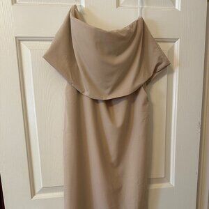 Lulus Strapless Dress, S, Nude